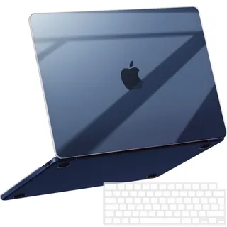 NPUOLS Hülle für MacBook Air 13,6" 2026-2022, ExtraDünn Klar Mitternacht | Für Modelle A2681 A3113 A3240 A3449 mit M2 M3 M4 M5 Chips,Hartschale Schutzhülle Snap Case & Dünne EU TPU Tastaturabdeckung