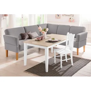 Home Affaire "Fehmarn", grau, B:255cm H:98cm T:210cm, Strukturstoff (Zusammensetzung: 100% Polyester), Sitzbänke, Eckbank, wahlweise langer Schenkel links oder rechts