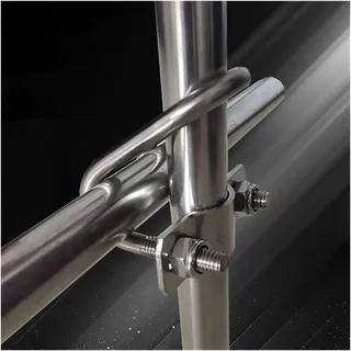 YANGC U-Bolzen 20 25 32 40 50 M6M8 304 & Verzinkte Doppel-U-Kreuz-Rohrschelle Schraube Stahlverbinder Gerüstbefestigung Kreuzschelle(GALV-M8x25x32mm 1set)