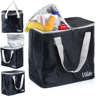 Kühltasche Thermotasche Isoliertasche Strandtasche schwarz 30 L