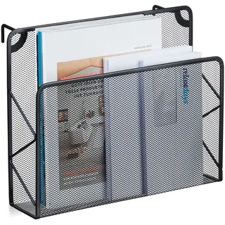 Relaxdays Zeitschriftenhalter Wand, Schwarz