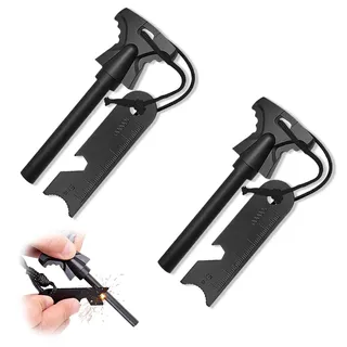 Feuerstahl 2 Stücke Feuerstarter Set Traditioneller Feuerstarter für Outdoor-Ausrüstung, Fireflint Magnesium für Camping und Survival