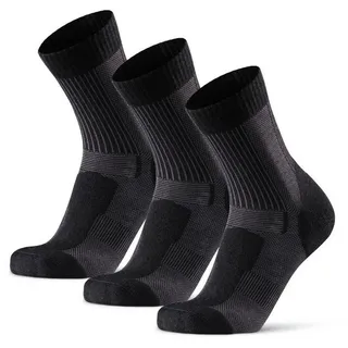 Danish Endurance Merino Hiking Light Wandersocken 3-Paar Schwarz 35-38