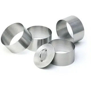 APS 110 Edelstahl Schaumspeiseringe nahtlos, 5-tlg. Set (4 Ringe + 1 Pusher), Ø 6 x 4, 5 cm