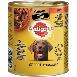 PEDIGREE Sparpaket Pedigree Rind mit Nudeln & Karotte in Sauce 24 x 800 Gramm Hundenassfutter
