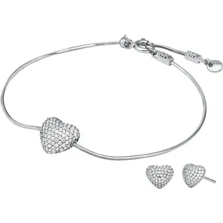 Michael Kors Schmuckset MICHAEL KORS "Multipack Schmuck Geschenk Silber 925 PREMIUM Herz", silber (silberfarben, kristallfarben, kristallweiß), Schmuck_Sets, Damen, Silber 925 (Sterlingsilber), Schmuckset, mit Zirkonia (synth.)