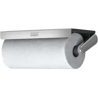 Joseph Joseph RollGrip Unterbau Küchenrollenhalter, Platzsparend, Federspannarm, Einhand-Abreißen, Für 140mm Rollen, Graphite