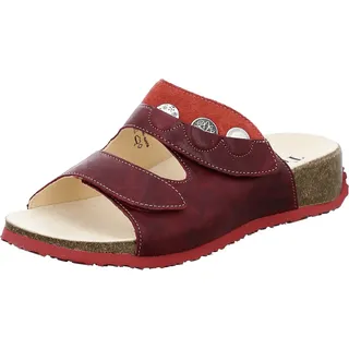 nachhaltige Hausschuh Pantolette, 5000 Rosso/Kombi, 42 EU