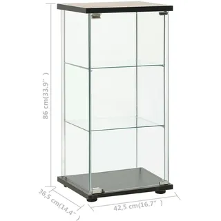 vidaXL Vitrinenschrank Hartglas Schwarz