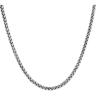 KUZZOI Herren Zopfkette Oxidiert Massiv 925 Silber Herrenschmuck