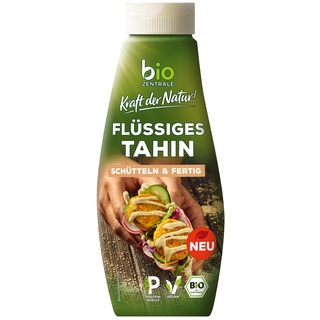 biozentrale flüssiges Tahin | 310 g | vegan & glutenfrei | in der Squeezeflasche, schütteln & fertig | Proteinquelle | als Topping für Bowls oder zum Verfeinern von Dips