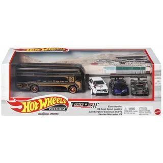 Hot Wheels HKC15 / GMH39 4-Car Set Track Day #13 Euro Hauler mit 3 Sportwagen 1:64