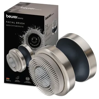 Beurer FC 59 Dual elektrische Gesichtsbürste für porentiefe Reinigung, 3 Aufsätze (Silikon, Sensitiv, Exfoliation), 2 Intensitätsstufen, wasserfest, mit Akku, Gesichtspflege-Gerät für alle Hauttypen