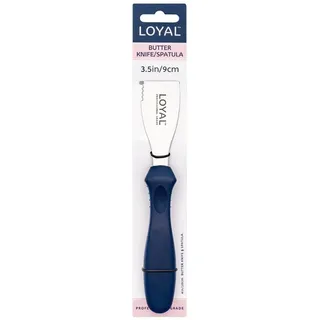 LOYAL 2 in 1 Butter Knife and Spatula: Buttermesser & Streichspatel, Kleines Frühstücksmesser mit Wellenschliff,Spülmaschinenfest, Ideal zum Streichen von Butter, Dips & Aufstrichen - 9cm