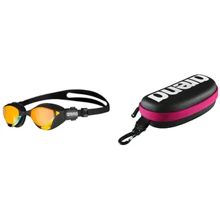 ARENA Cobra Tri Swipe Sporting_Goods Yellow Copper-Black One Size & Unisex Schwimmbrillen Etui zur Aufbewahrung der Schwimmbrille (Hartschale, Karabiner), Black-White-Fuchsia (509), One Size