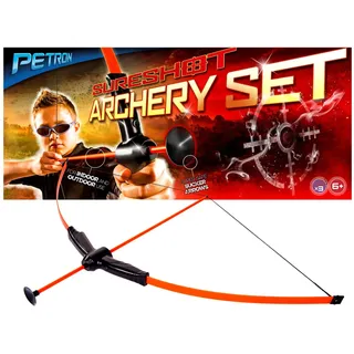 Bestsaller Petron SURESHOT Indoor Outdoor Archery Set Kinder Bogen mit 3 Pfeilen, orange