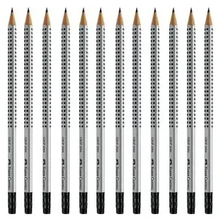 Faber-Castell Bleistift Grip 2001 B 12 St. Silbergrau