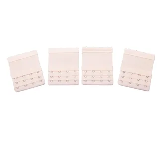 Kongs BH-Verlängerung 4xBH-Verlängerungen BH Verschluss 4er-Pack 2 Haken 3 Haken 4 Haken (Set 4 Stück), elastisch mit Gummi beige