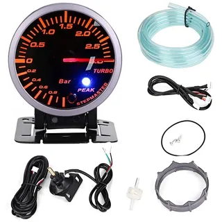 Turbo Boost Gauge DC12V 2,5 Zoll 60 mm 3,0 Bar LED-Fahrzeugmodifikation Meter Zeiger für Fahrzeugmodifikation