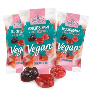 Lühders - Rote Früchte Fruchtgummi, vegan 3x80 kg Fruchtgummi