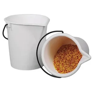 Labor-Eimer - PE weiß - Inhalt 10 l - Ø 290 mm - Höhe 280 mm - mit Ausguss und Skala