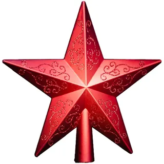 Heitmann Deco Christbaumspitze 1008208, glitzernd, Rot mit Glitzer