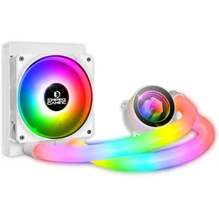 EMPIRE GAMING Guardian P-W120 Watercooling AIO PC Gamer – CPU Kühlung Flüssigkeit ARGB 3 Pins 5V – 1x120MM – Intel LGA 1700/1200/115X/1366/2066/2011, AMD AM5/AM4 – Weiß