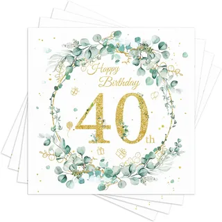 Servietten Eukalyptus Grün,Hochzeit Grüne Servietten Salbeigrün Frühling,Tisch Dekorationen,Mintgrün Servietten Hellgrün Kommunion,Papierserviette Einweg Napkins für Garten Hochzeit (40 Geburtstag)