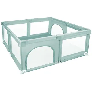 Belfoyer Laufstall Baby 120x120 cm – Baby Laufgitter aus Oxford Stoff mit Netz, inkl. 50 Bälle, rutschfest (B-120 * 120 * 66cm Grün)