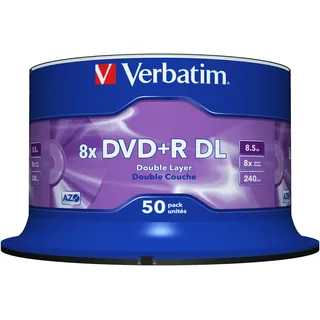 Verbatim DVD+R DL 8,5GB 8x mattes silber 50er Spindel