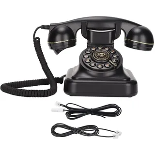 Retro Telefon mit Wählscheibe, Vintage Festnetztelefon Klassisches Schnurgebundenes Altmodisches Europäisches Tischtelefon für Büro Café Bar Schlafzimmer Dekoration