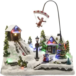 Kaemingk Lumineo LED Weihnachtsdorf Polyresin 31 x 30 cm warmweiß bunt