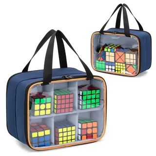 Luxja Zauberwürfel Tasche, Tragetasche für Magic Cube, Speedcube Aufbewahrung Tasche, Professionell Schutztasche für Speed Cube, Dunkelblau