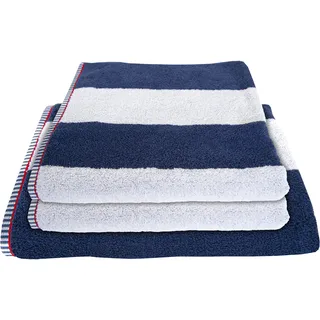 Dyckhoff Maritim Block Stripe Handtuch 50 x 100 cm blau