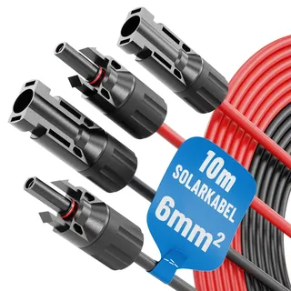 Absina Solarkabel 2x 10m 6mm2 & 1x schwarz - 1x rot