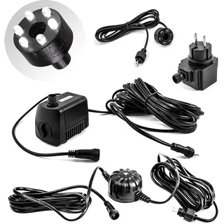 CLGarden Springbrunnen Pumpe SP1-L mit LED Beleuchtung und automatischer Lichtsteuerung