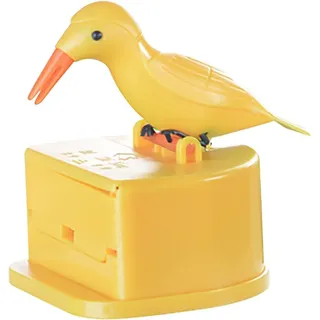 Cawhui Yellow Bird Automatischer Zahnstocherspender, Push-Typ-Halter mit Aufbewahrungsbox, Küchendekoration