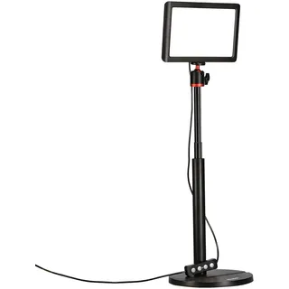 Rollei Streaming Licht Lumis Key-Light Videolicht CRI 95+ 3200-5000K | Keylight Videoleuchte mit 28-78 cm Verstellbarem Ständer LED-Panel-Beleuchtung für Konferenzen YouTube TikTok Live-Streaming