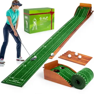 Putting Matte, Minigolf für Zuhause, Golf Putting Matte, Putting Green Indoor, Minigolf, Golfmatte, Indoor Golf (Grass Green 2 Holes)
