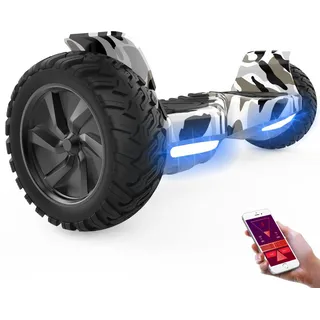 GeekMe Hoverboards Offroad 8.5 Zoll, SUV Hoverboards mit APP, Bluetooth Lautsprecher, Doppelmotor, LED Lichter, All Terrain Hoverboards für Kinder und Erwachsene