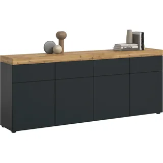 OTTO home Mambo 200 x 80 x 37 cm schwarz / wotan eiche (nachbildung)