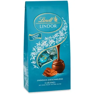 Lindt Schokolade | LINDOR Beutel Caramel & Salz | 137g | 10 Kugeln in Vollmilch-Schokolade mit zartschmelzender Salted-Caramel Füllung | Schokoladen-Geschenk