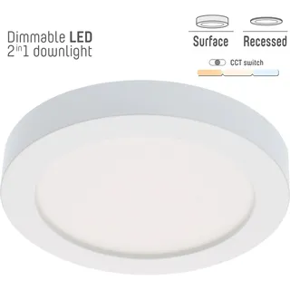 LED's light Einbaustrahler CCT dimmbar Weiß Ø 22 cm