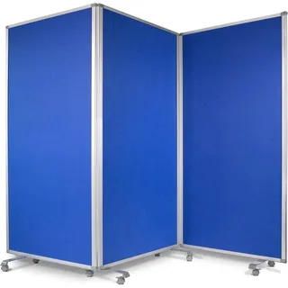 Office Marshal Filz-Stellwand Trennwand 3-teilig Blau