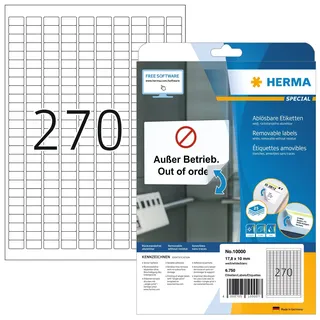 Herma Etiketten 10000 weiß 17,8 x 10,0 mm, 25 Blatt