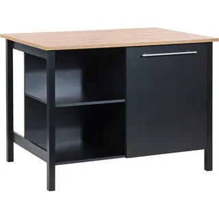 P & B Kücheninsel Tim, Schwarz, Eiche Artisan, Kunststoff, nur wie online abgebildet bestellbar, 123x90x90 cm, Küchen, Küchenmöbel, Kücheninseln