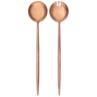 Gräwe Salatbesteck, kupfer, Edelstahl, matt