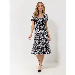 KIM & CO. Midi-Kleid, 1/2-Arm Brazil Knit Jersey Rüsche am Saum figurumspielend