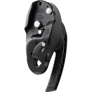 Petzl Erwachsene Abseilgerät Rig, Schwarz, 10-11,5 mm