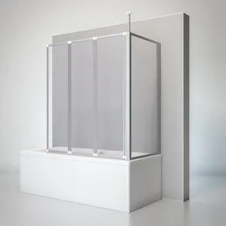 Schulte Duschwand Well mit Seitenwand, 129 x 140 x 75 cm, 3-teilig faltbar, Kunstglas Tropfen-Dekor, alunatur, - Grau